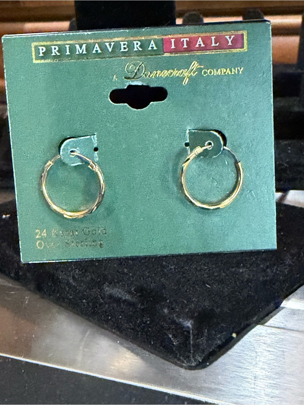 24K Gold over Sterling Silver Small Hoop Earrings - Gold